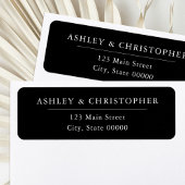 Simple Black Elegant Wedding Return Address