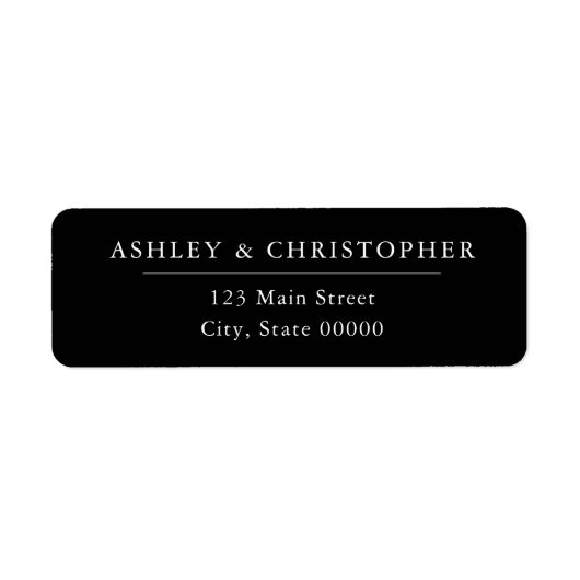 Simple Black Elegant Wedding Return Address (Vorne)