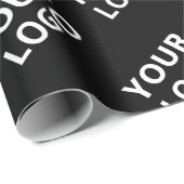 Simple Black elegante Custom Logo Company Geschenkpapier (Rolleneckpunkt)