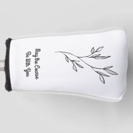 Simple Black Floral Elegant Golf Club Head Cover Golf Headcover