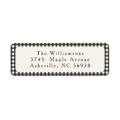 Simple Black Kariert Christmas Rücksendeadresse (Vorne)