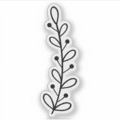 Simple Black Leaf Illustration Design Aufkleber (Vorderseite)