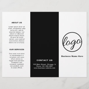 Simple Black Logo Modern Business Trifold Broschür