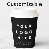 Simple Black Minimal Business Logo Custom Pappbecher