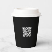 Simple Black Minimalist Business logo QR code Pappbecher (Rückseite)