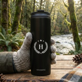 Simple Black Monogram Stylish Modern Minimalist Thermosbecher