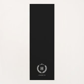simple black monogram stylish modern minimalist yogamatte (Vorderseite)