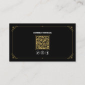 Simple Black Mustache Barber Shop Verbinden Sie mi Visitenkarte (Rückseite)