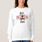 Simple Black & Pink 1 Photo Hearts Best Mom Ever Sweatshirt (Vorderseite)