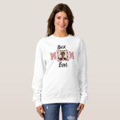 Simple Black & Pink 1 Photo Hearts Best Mom Ever Sweatshirt (Vorne ganz)