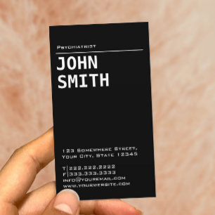 Simple Black Psychiatrist Business Card Visitenkarte