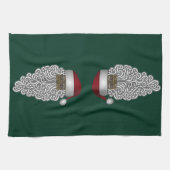 Simple Black Santa Claus Green Weihnachtsfeiertag Geschirrtuch (Horizontal)