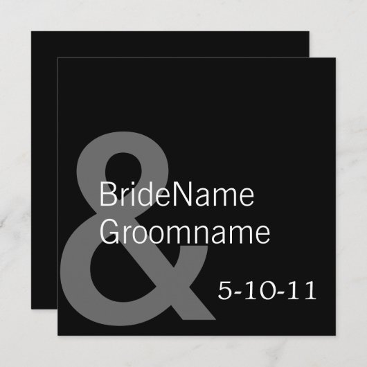 Simple Black Save the Date lädt (Vorne/Hinten)