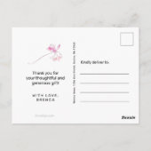 Simple Black Script Foto Abschluss Vielen Dank Postkarte (Rückseite)