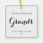 Simple Black Script Großeltern Erste Weihnachten Keramikornament (Vorderseite)