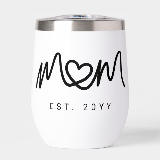 Simple Black Script Heart Mother Mom Established (Vorderseite)