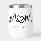 Simple Black Script Heart Mother Mom Established (Rückseite)