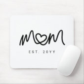 Simple Black Script Heart Mother Mom Established Mousepad (Mit Mouse)