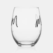 Simple Black Script Heart Mother Mom Established Weinglas Ohne Stiel (Links)