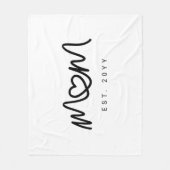 Simple Black Script Heart New Mom Established Fleecedecke (Vorderseite)