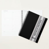 Simple Black Silver Personalisiert Planner 2025 Planer (Anzeige)