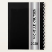 Simple Black Silver Personalisiert Planner 2025 Planer (Rückseite)
