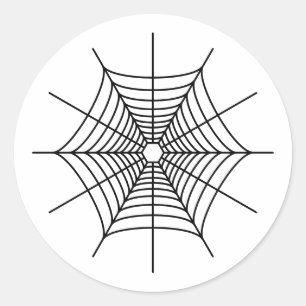 Simple Black Spiderweb Shape Halloween Runder Aufkleber