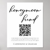 Simple Black Typography Wedding Honeymoon Fund Poster (Vorne)