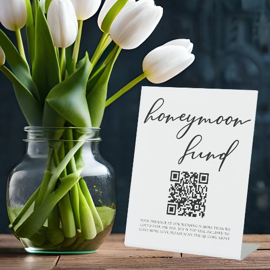 Simple Black Typography Wedding Honeymoon Fund Sockelschild