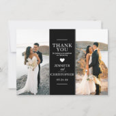 Simple Black Wedding Foto Dankeskarte (Vorderseite)