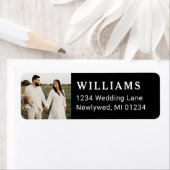 Simple Black Wedding Foto Rücksendeadresse (Insitu)