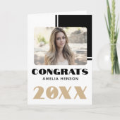 Simple Black White 2023 Congrats Graduate Photo Karte (Vorderseite)