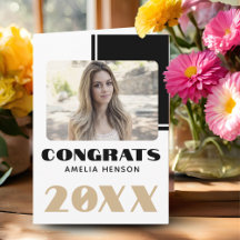 Simple Black White 2023 Congrats Graduate Photo