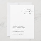 Simple Black & White Boho Photo Wedding Einladung (Rückseite)