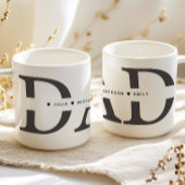 Simple Black White Dad Add Names Kaffeetasse