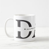 Simple Black White Dad Add Names Kaffeetasse (Links)