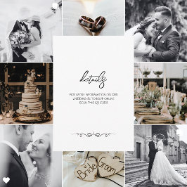 Simple Black & White Elegant Minimalist Wedding Begleitkarte