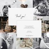 Simple Black & White Elegant Minimalist Wedding Dankeskarte