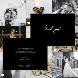Simple Black & White Elegant Minimalist Wedding Dankeskarte