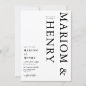 Simple Black & White Elegant Minimalist Wedding Einladung (Vorderseite)