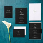 Simple Black & White Elegant Minimalist Wedding Einladung