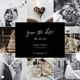 Simple Black & White Elegant Minimalist Wedding Save The Date