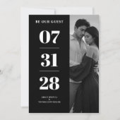 Simple Black & White Enchanting & Delicate Minimal Einladung (Vorderseite)