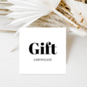 Simple Black White Gift Voucher Certificate