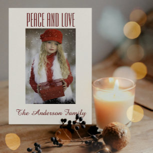 Simple Black White Gold Photo Christmas Feiertagskarte