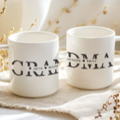 Simple Black White Grandma Add Names Kaffeetasse