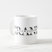 Simple Black White Grandma Add Names Kaffeetasse (Vorderseite Links)