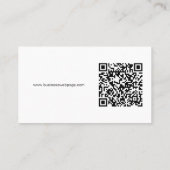 Simple Black, White Logo and QR Code Business Card Visitenkarte (Rückseite)