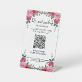 Simple black & white makeup digital QR price Sockelschild (Vorderseite)