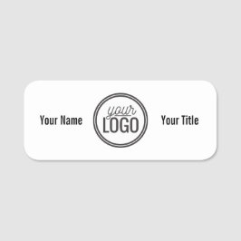 Simple Black & White Name & Logo Professional Namensschild
